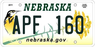 NE license plate APF160