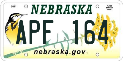 NE license plate APF164