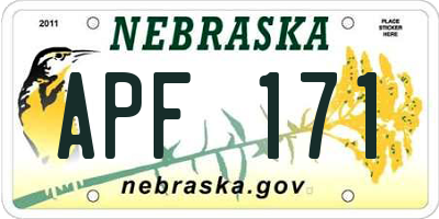 NE license plate APF171