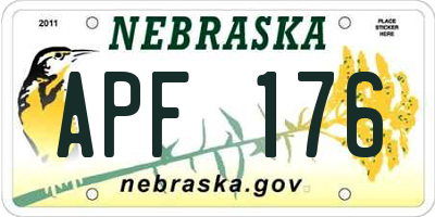 NE license plate APF176
