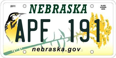 NE license plate APF191