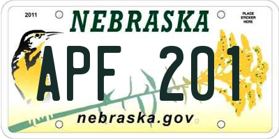 NE license plate APF201