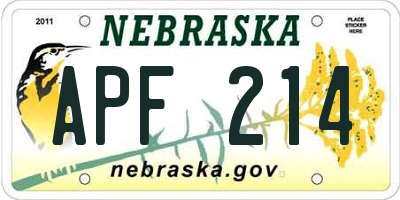 NE license plate APF214