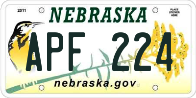 NE license plate APF224