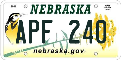 NE license plate APF240
