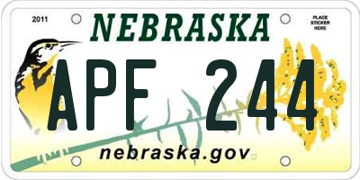 NE license plate APF244