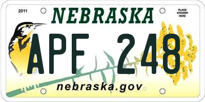 NE license plate APF248