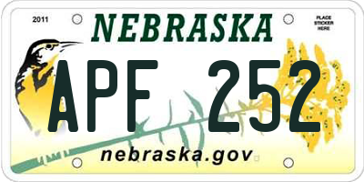 NE license plate APF252