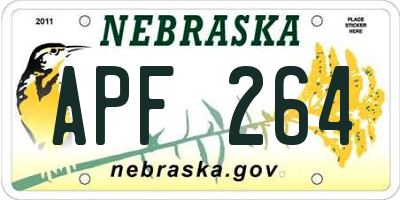 NE license plate APF264