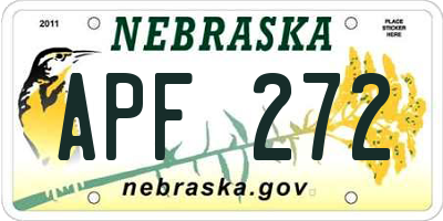 NE license plate APF272