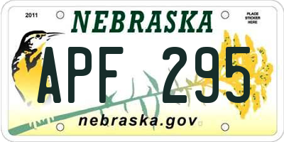 NE license plate APF295