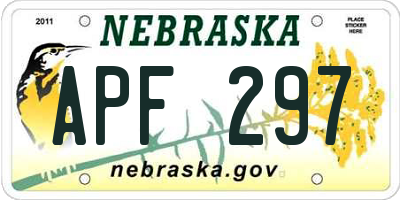 NE license plate APF297