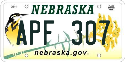 NE license plate APF307
