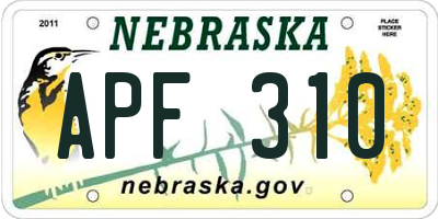 NE license plate APF310