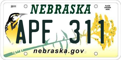 NE license plate APF311