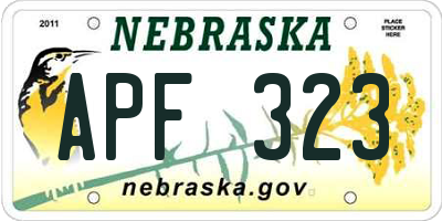 NE license plate APF323