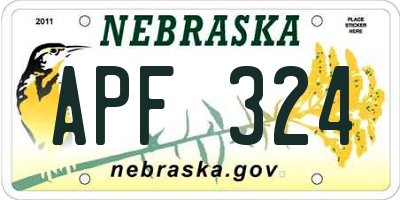 NE license plate APF324