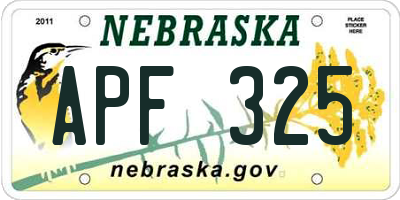 NE license plate APF325