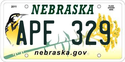 NE license plate APF329