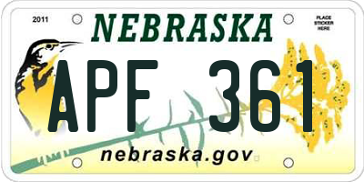 NE license plate APF361