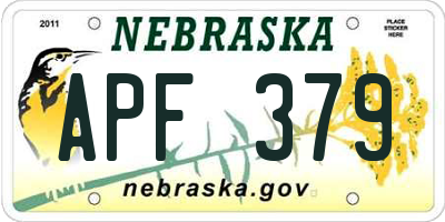 NE license plate APF379