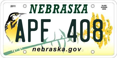 NE license plate APF408