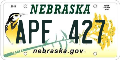 NE license plate APF427