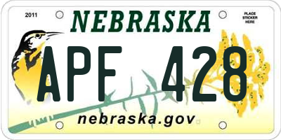 NE license plate APF428