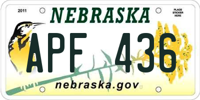 NE license plate APF436