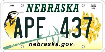 NE license plate APF437