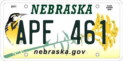 NE license plate APF461