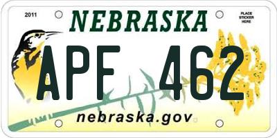 NE license plate APF462