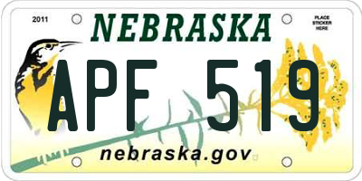 NE license plate APF519