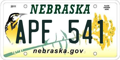 NE license plate APF541