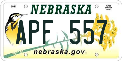NE license plate APF557