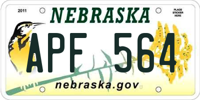 NE license plate APF564