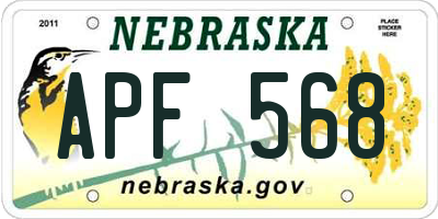 NE license plate APF568