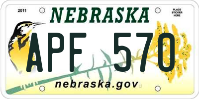 NE license plate APF570