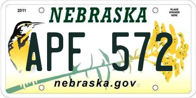 NE license plate APF572