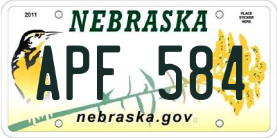 NE license plate APF584