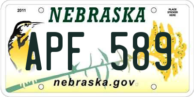 NE license plate APF589