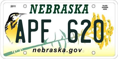 NE license plate APF620