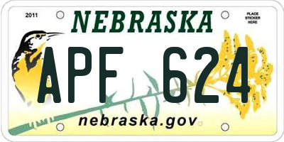 NE license plate APF624
