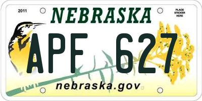 NE license plate APF627