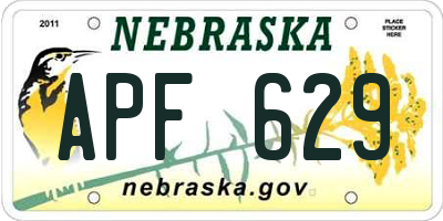 NE license plate APF629