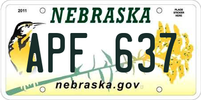 NE license plate APF637