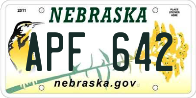 NE license plate APF642