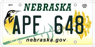NE license plate APF648