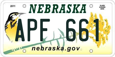 NE license plate APF661