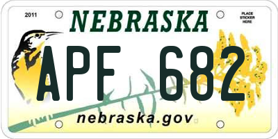 NE license plate APF682